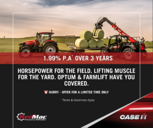 OPTUM TRACTOR & FARMLIFT TELEHANDLER 1.99%* P.A OVER 3 YEARS Horsepower for the field. Lifting muscle for the yard. Optum & Farmlift have you covered.