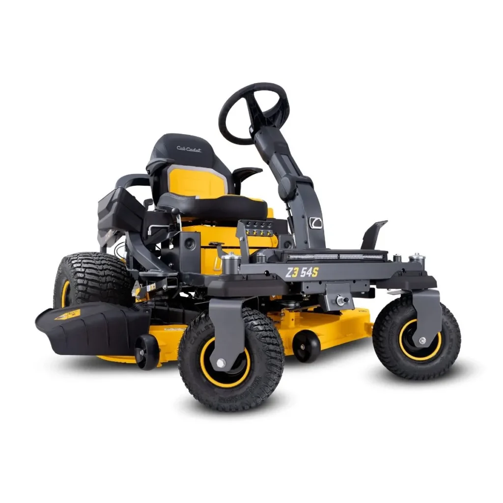 The Z3 54 S Zero Turn is a no compromise zero turn mower for large residential and small acreage applications. The unique combination of zero turn agility and stable safe handling on slopes makes the Z3 54 S perfect for challenging terrain. Navigate your terrian in comfort with an automotive-style 20" Bolster High Back Seat with arm rests. Backed by Cub Cadet's 3 Year warranty.