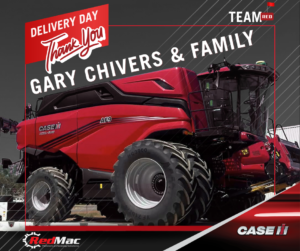 delivery day for the chivers family the new AF9 series combine from case ih