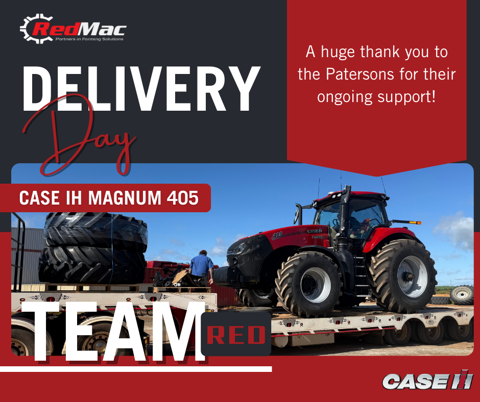 Delivery Day for the Patersons. Case IH 405 Magnum