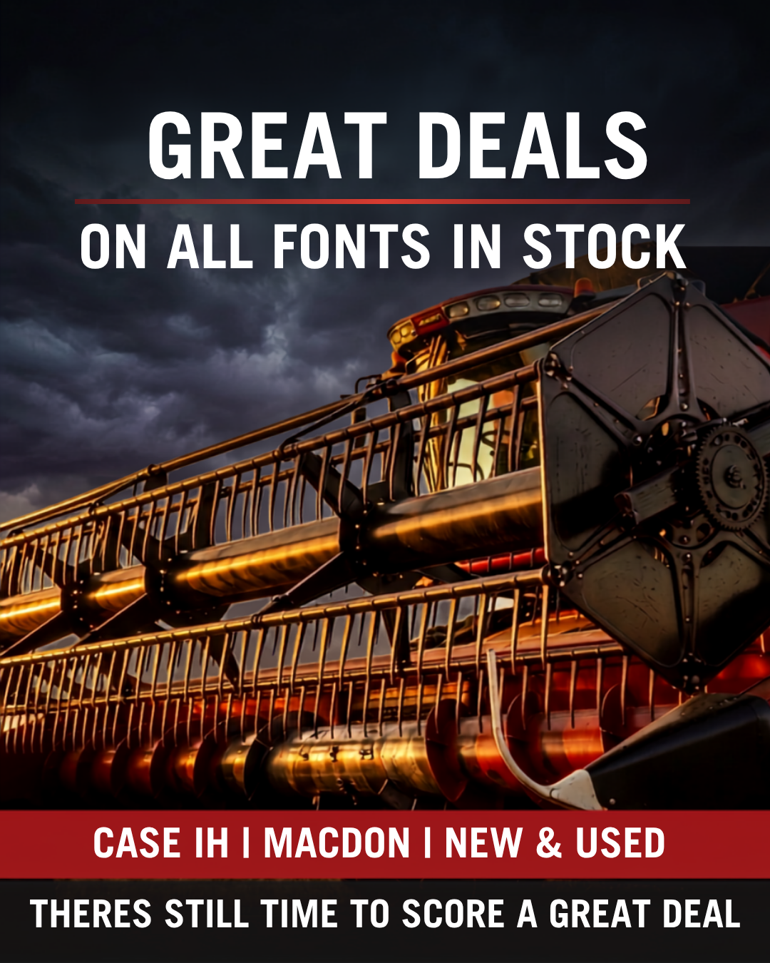 Deals on all current Combine fronts in stock at redmac ag services