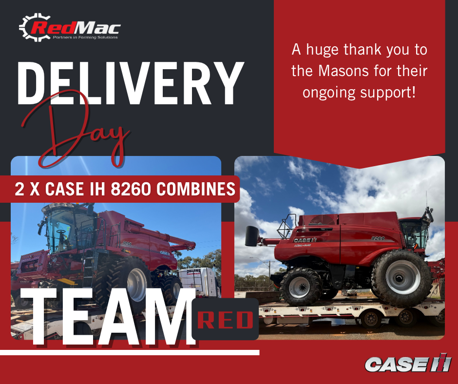 Delivery of 2 new case ih 8260 from RedMac Three Springs WA
