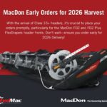 Place orders early for Macdon Header Fronts for 2026 Harvest at your local RedMac Dealership