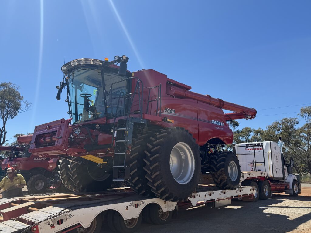 Delivery of 2 new Case IH 8260 from RedMac, Three Springs WA.
