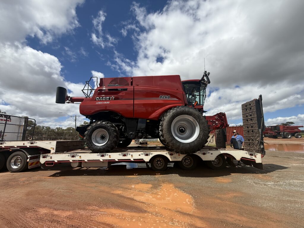 Delivery of 2 new Case IH 8260 from RedMac, Three Springs WA.