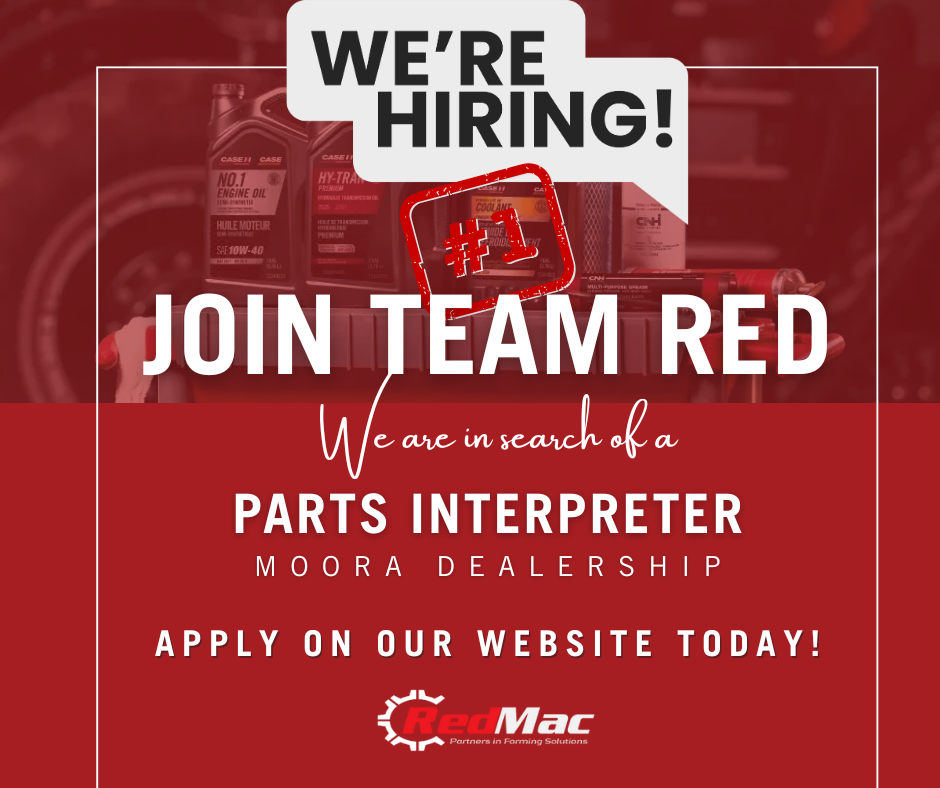 RedMac are Seeking a Parts Interpreter at our Moora Dealership. Employment Jobs in agriculture