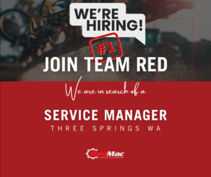 Service Manager Required at our Three Springs Dealership