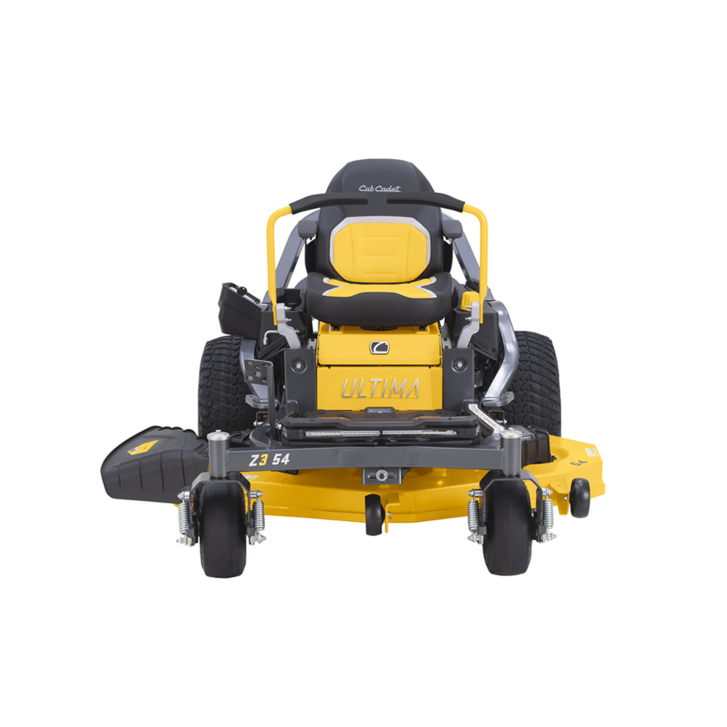 available at RedMac the Cub Cadet Ultima series The Ultima series is a the next evolution of zero turn mowers. User comfort is paramount with many clever ergonomic features built in. The open rear design and easy access to the belts and deck mean ongoing maintenance is a breeze. Backed by Cub Cadet's 3 year warranty.
